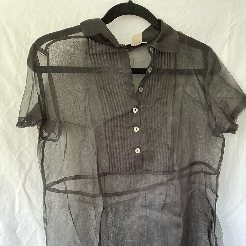 J.Jill black sheer cover up mother of pearl buttons NWOT SIZE XS